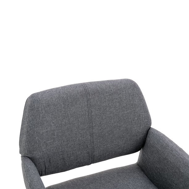 SUGIFT  Small Modern Living Dining Room Accent Chairs Fabric Mid-Century Upholstered Side Seat Club Guest with Metal Legs Legs (Gray)