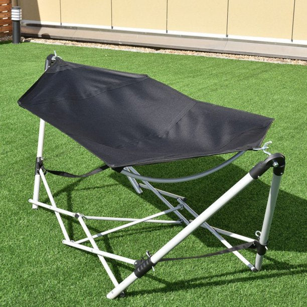 SUGIFT  Portable Hammock Outdoor Portable Folding Steel Frame Hammock with Bag