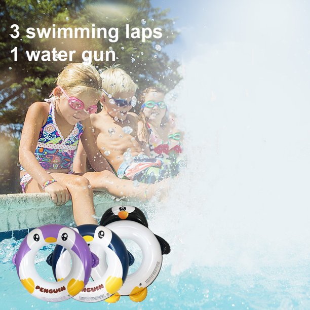 SUGIFT  Inflatable Pool Tube for Kids, 3 Packs Penguin Swim Ring Pool Floats Party Toys for Swimming Pool Party Decorations