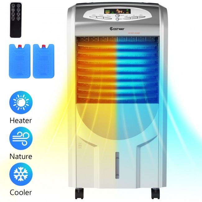 SUGIFT 5-in-1 Portable Air Cooler Fan with Heater and Humidifier Function,White