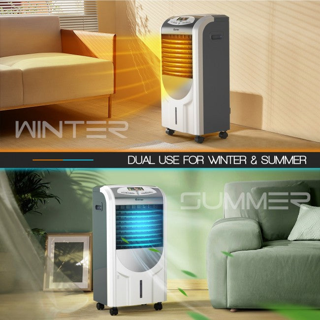 SUGIFT 5-in-1 Portable Air Cooler Fan with Heater and Humidifier Function,White