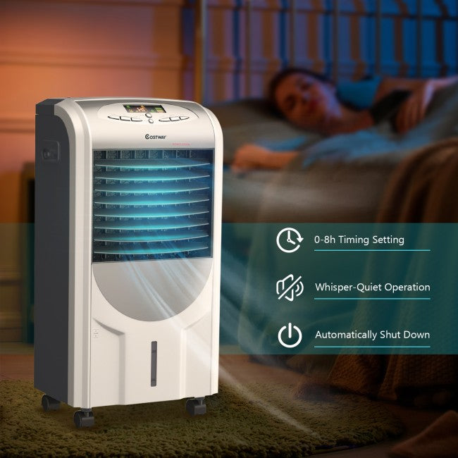 SUGIFT 5-in-1 Portable Air Cooler Fan with Heater and Humidifier Function,White