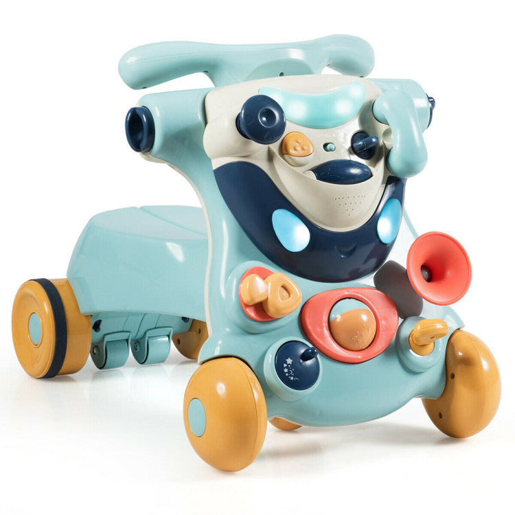 SUGIFT 2-in-1 Baby Walker with Activity Center - Blue