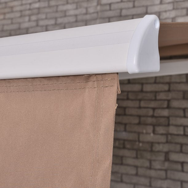 SUGIFT  13x8ft Retractable Patio Awning, Sun Shade Awning Cover, Sandy Color