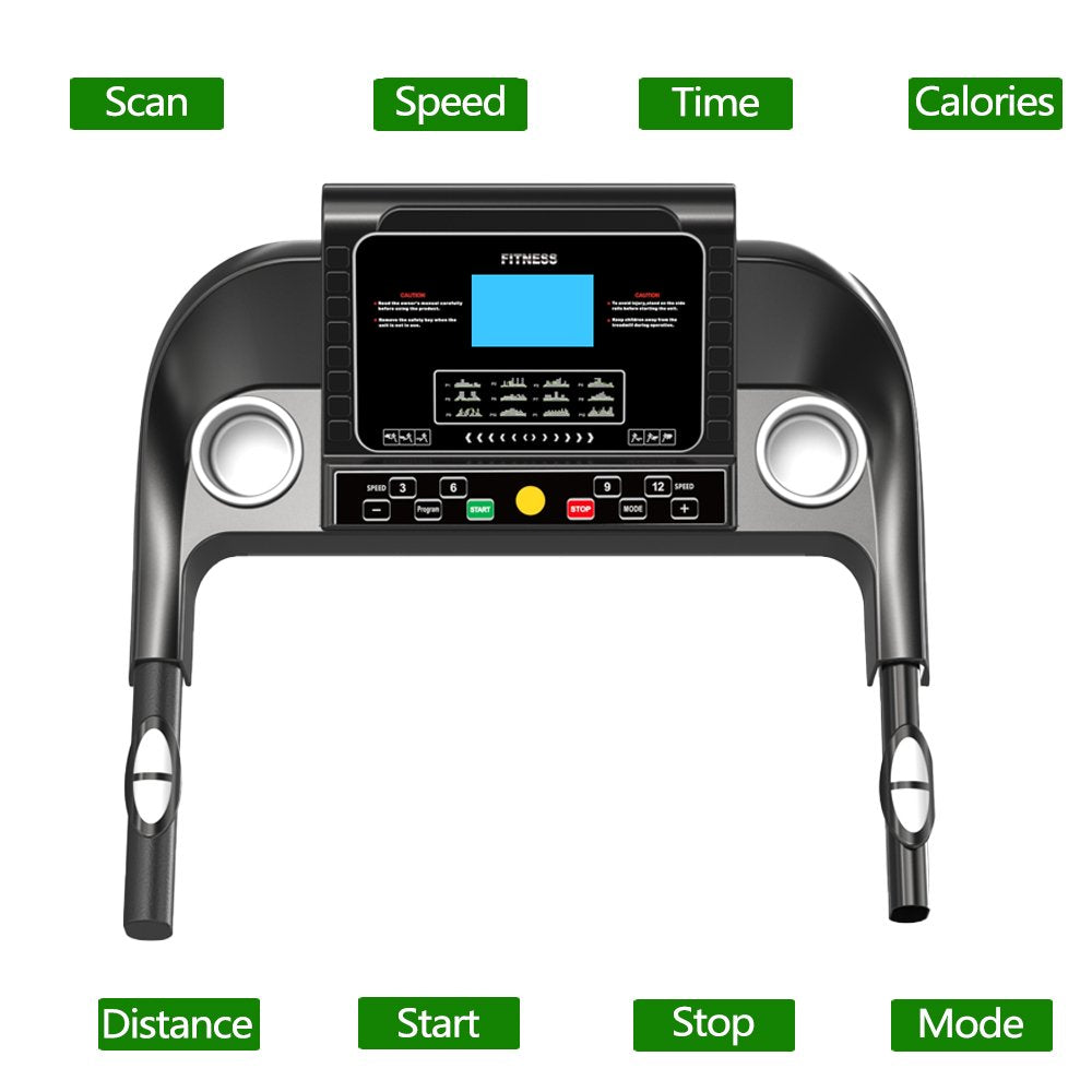 SUGIFT 5 inch LCD Screen Electric Treadmill with MP3, Foldable Treadmill Suitable for Home Gym
