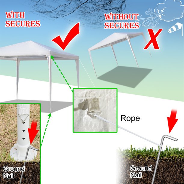 SUGIFT  Party Tents,10x10in Waterproof Gazebos,Sunshades Shelter Commercial Tent for Wedding,Events with Removable Sidewalls Thicken Steel Tube (10x10in w/3 Sidewalls)