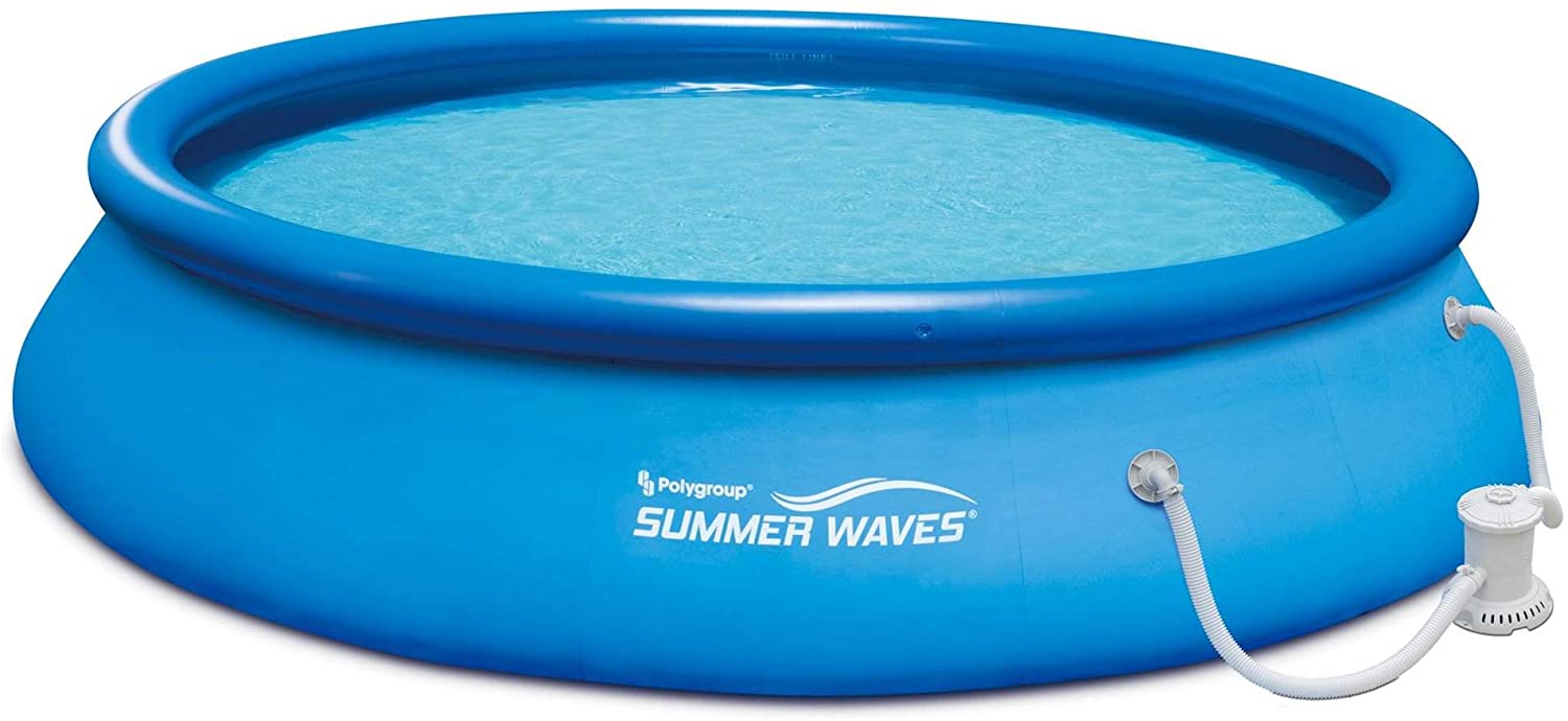SUGIFT  12ft x 36in Quick Set Inflatable Above Ground Swimming Pool with Filter Pump