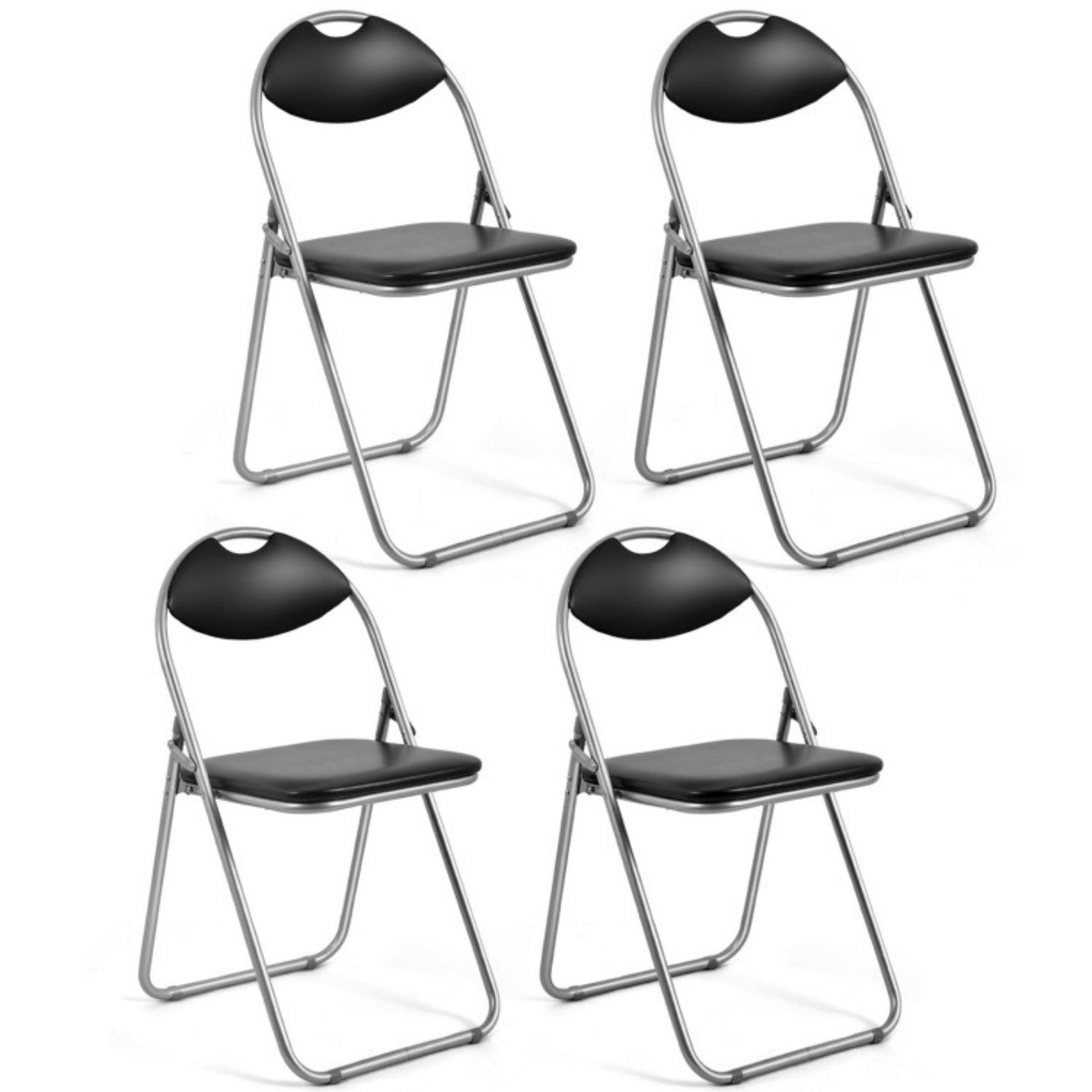 SUGIFT 4/6 Pieces Portable Folding Dining Chairs Set with Carrying Handles