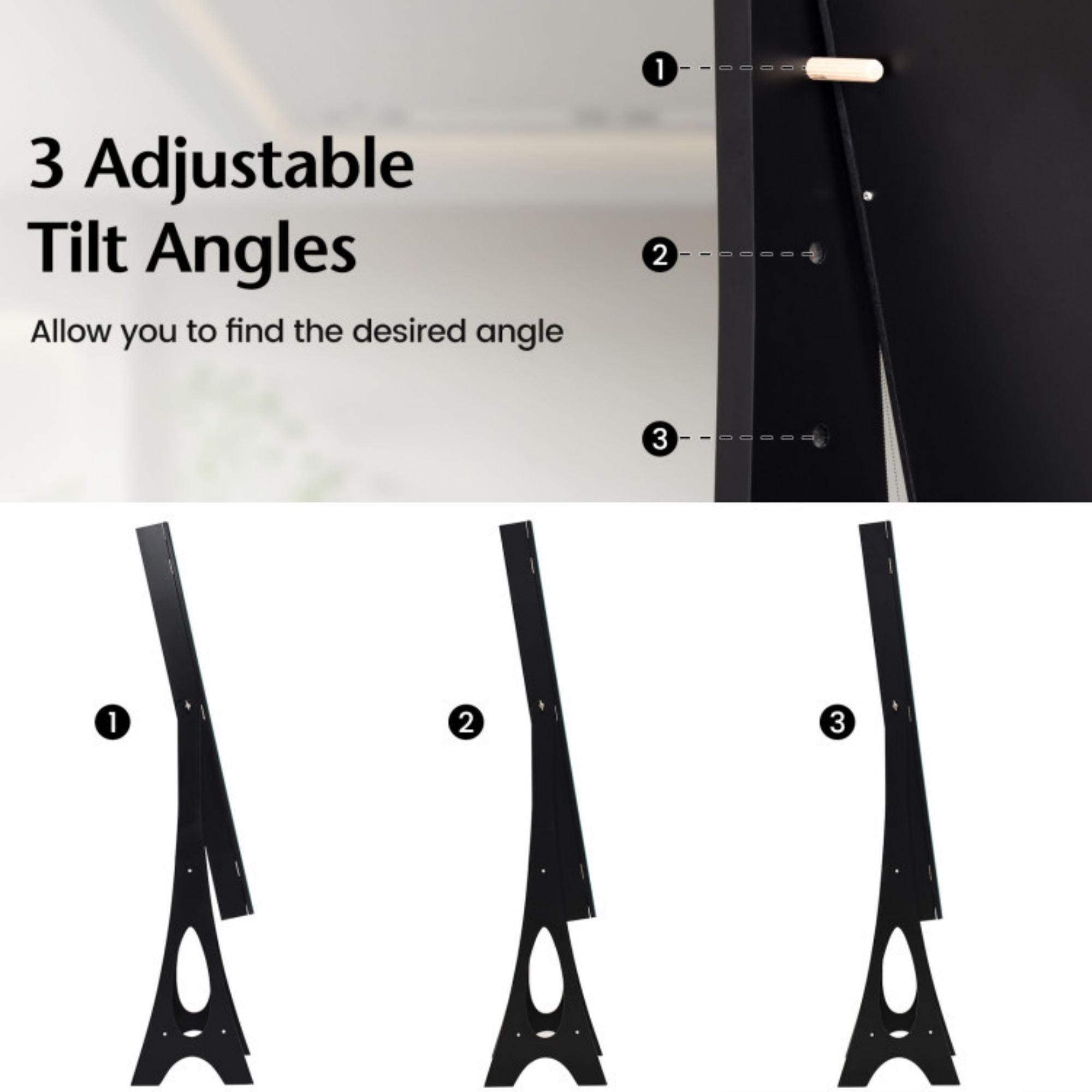 SUGIFT Freestanding Jewelry Cabinet Armoire Organizer with Bevel Edge Mirror