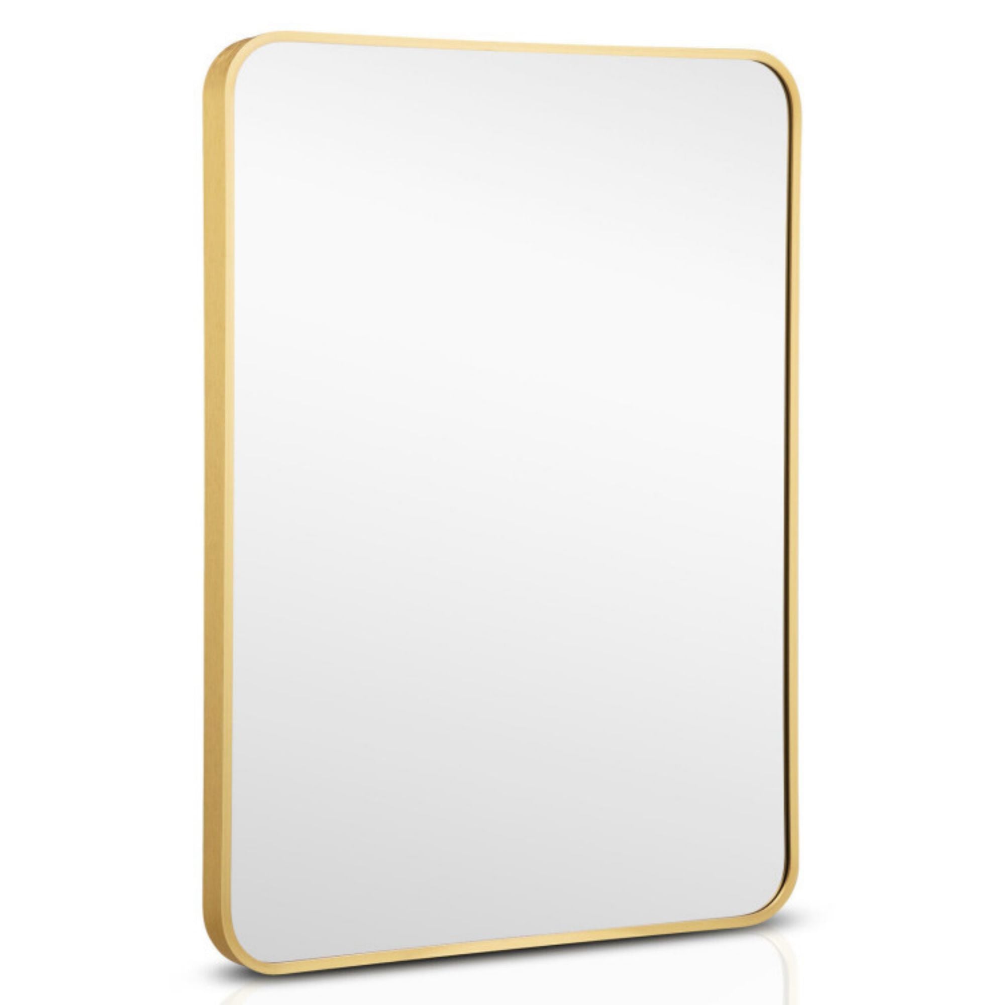 SUGIFT Metal Framed Bathroom Mirror with Rounded Corners