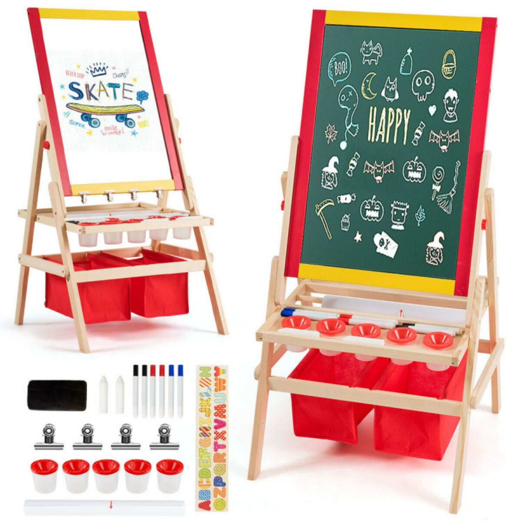 SUGIFT Flip-Over Double-Sided Kids Art Easel
